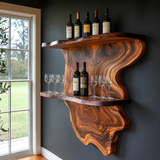 Bramblewood Live Edge Solid Wood Floating Wine Shelf SPA244750