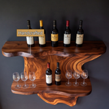 Bramblewood Live Edge Solid Wood Floating Wine Shelf SPA244750
