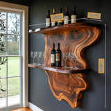 Bramblewood Live Edge Solid Wood Floating Wine Shelf SPA244750