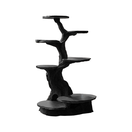 Branched Sculpted Solid Wood Tree-Inspired Cat Tree Shelf Black - Timberustic Tree-Inspired Cat Tree Shelf