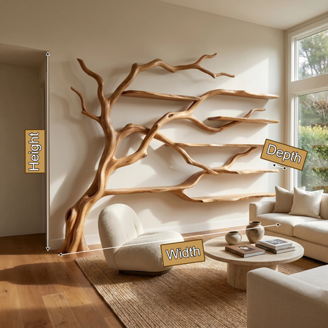 Branchmere Handcrafted Solid Wood Tree Bookshelf - Timberustic Tree Bookshelf