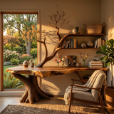 Braneth Sculpted Solid Wood Console Table with Shelves - Timberustic Console Table with Shelves