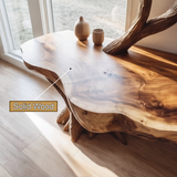 Braneth Sculpted Solid Wood Console Table with Shelves - Timberustic Console Table with Shelves