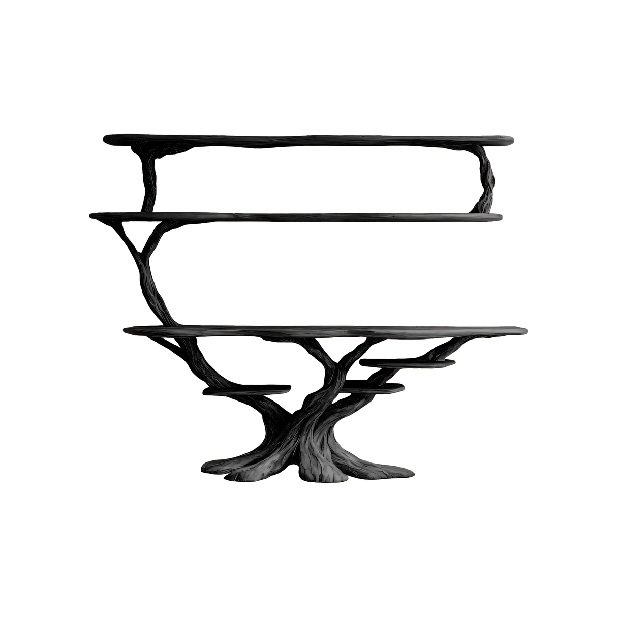Branford Grove Solid Wood Console Table with Shelves Black - Timberustic Console Table with Shelves