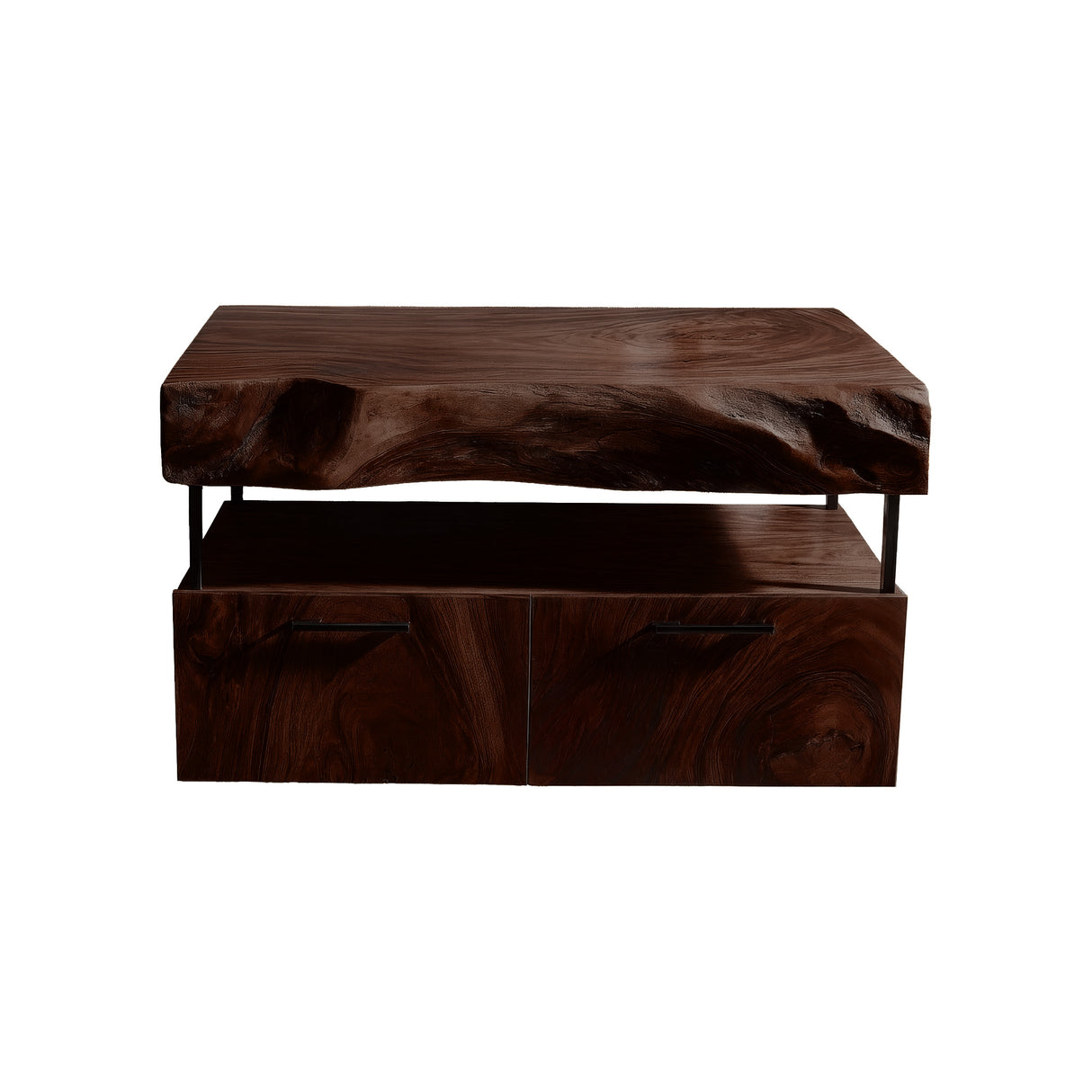 Branor Live Edge Solid Wood Floating Bathroom Vanity with Drawers Dark Walnut - Timberustic Floating Bathroom Vanity With Drawers