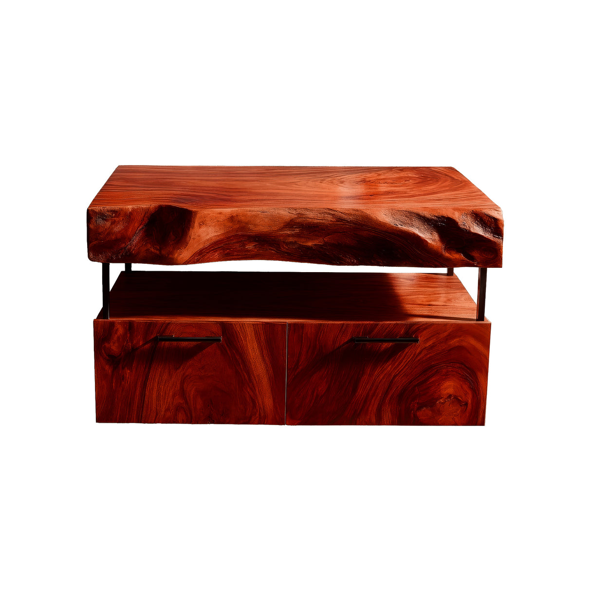 Branor Live Edge Solid Wood Floating Bathroom Vanity with Drawers Mahogany - Timberustic Floating Bathroom Vanity With Drawers