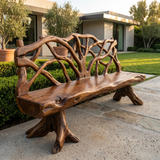 Branthor Sculpted Solid Wood Outdoor Bench - Timberustic Bench