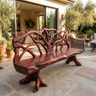 Branthor Sculpted Solid Wood Outdoor Bench Mahogany - Timberustic Bench