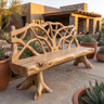Branthor Sculpted Solid Wood Outdoor Bench Natural Oak - Timberustic Bench