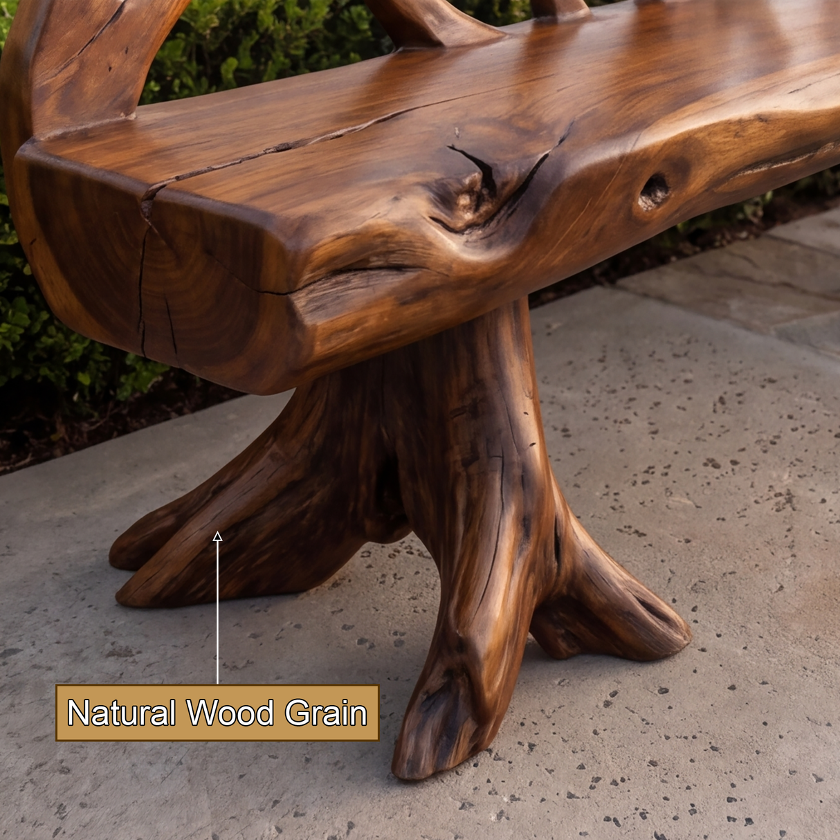 Branthor Sculpted Solid Wood Outdoor Bench - Timberustic Bench