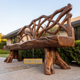 Branthor Sculpted Solid Wood Outdoor Bench - Timberustic Bench