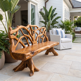 Branthor Sculpted Solid Wood Outdoor Bench Teak - Timberustic Bench