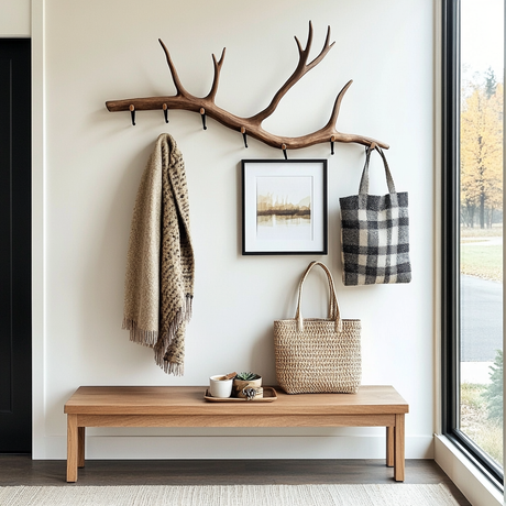 Branvia Sculpted Solid Wood Branch Wall Hook Rack - Timberustic Branch Wall Hook Rack