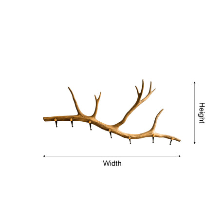 Branvia Sculpted Solid Wood Branch Wall Hook Rack - Timberustic Branch Wall Hook Rack