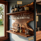 Bravanor Live Edge Handcrafted Floating Wine Shelf SPA578404 - Timberustic Floating Wine Shelf