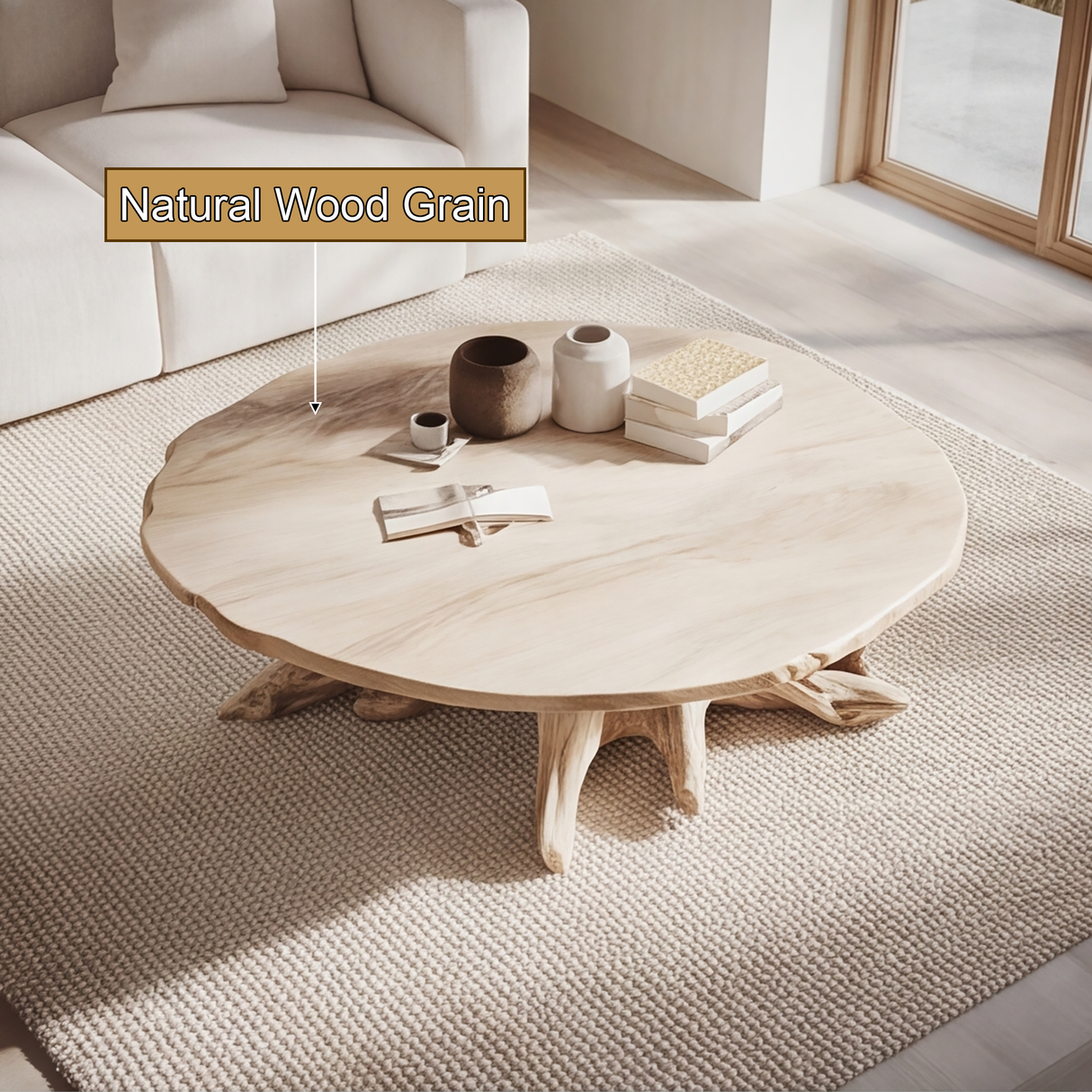 Bravion Live Edge Solid Wood Coffee Table SPA287912 - Timberustic Coffee Table