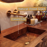 Bravion Live Edge Solid Wood Floating Bathroom Vanity with Integrated Sink SPA912538 - Timberustic Floating Bathroom Vanity with Integrated Sink