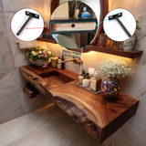 Bravion Live Edge Solid Wood Floating Bathroom Vanity with Integrated Sink SPA912538 - Timberustic Floating Bathroom Vanity with Integrated Sink