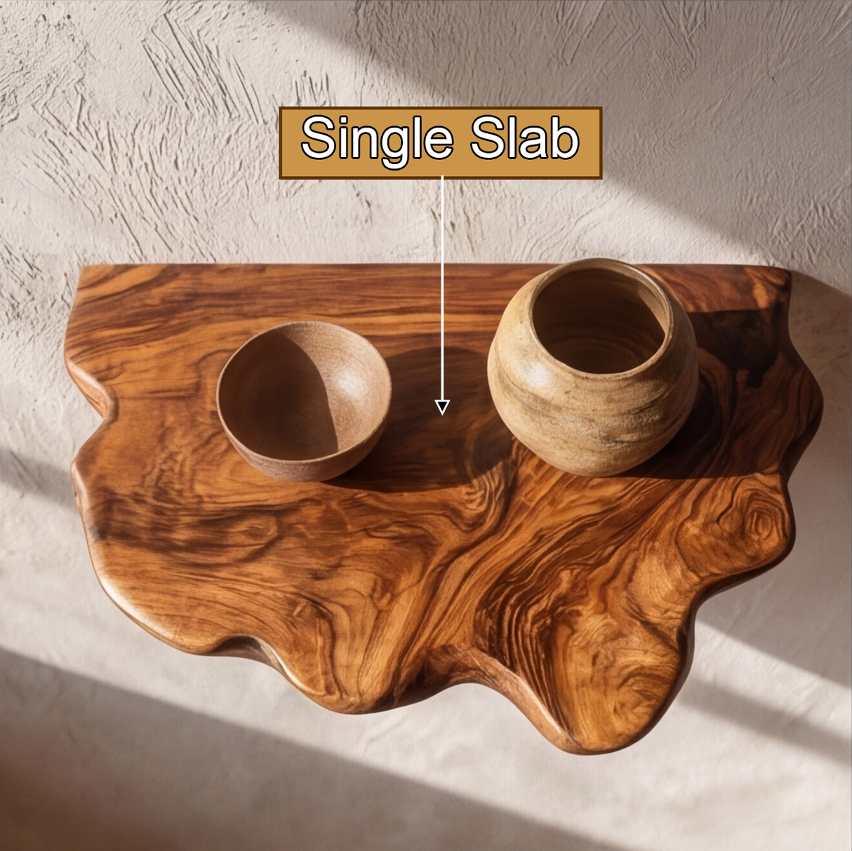Bravion Sculpted Solid Wood Mushroom Floating Shelf SPA354332 - Timberustic Floating Shelf