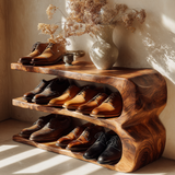 Bravon Live Edge Solid Wood Shoe Rack - Timberustic Shoe Rack