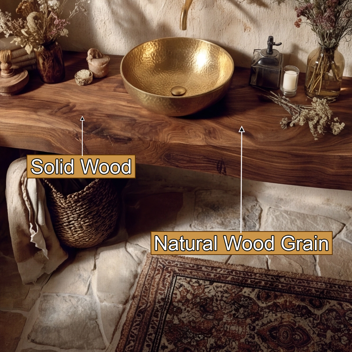 Bravon Solid Wood Floating Bathroom Vanity SPA120266 - Timberustic Floating Bathroom Vanity