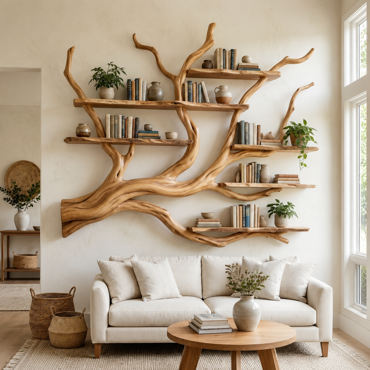 Briarcanopy Handcrafted Solid Wood Tree Bookshelf