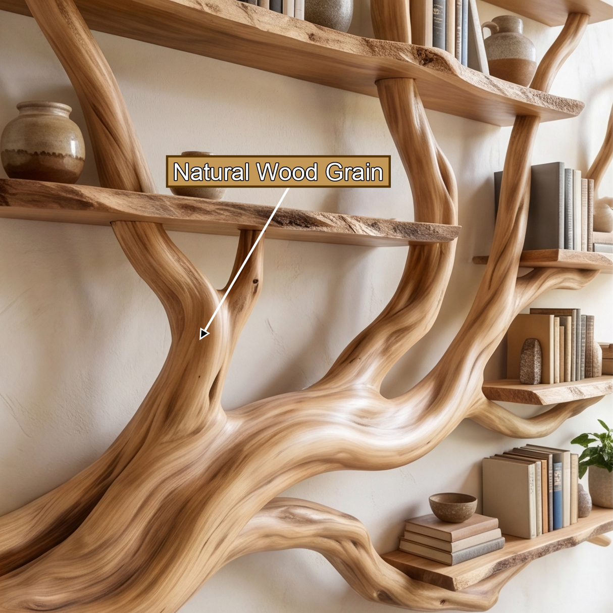 Briarcanopy Handcrafted Solid Wood Tree Bookshelf