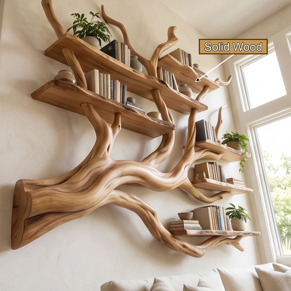 Briarcanopy Handcrafted Solid Wood Tree Bookshelf