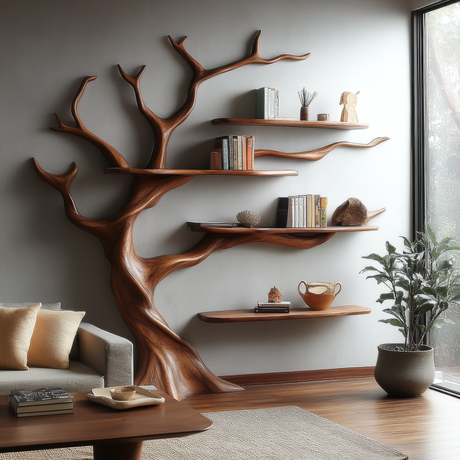Briarcrest Handcrafted Solid Wood Tree Bookshelf - Timberustic Tree Bookshelf