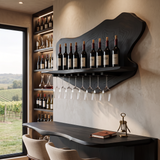 Briarcrest Live Edge Handcrafted Floating Wine Shelf SPA256536 Black - Timberustic Floating Wine Shelf