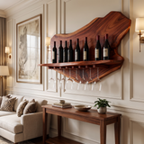 Briarcrest Live Edge Handcrafted Floating Wine Shelf SPA256536 Mahogany - Timberustic Floating Wine Shelf