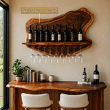 Briarcrest Live Edge Handcrafted Floating Wine Shelf SPA256536 - Timberustic Floating Wine Shelf