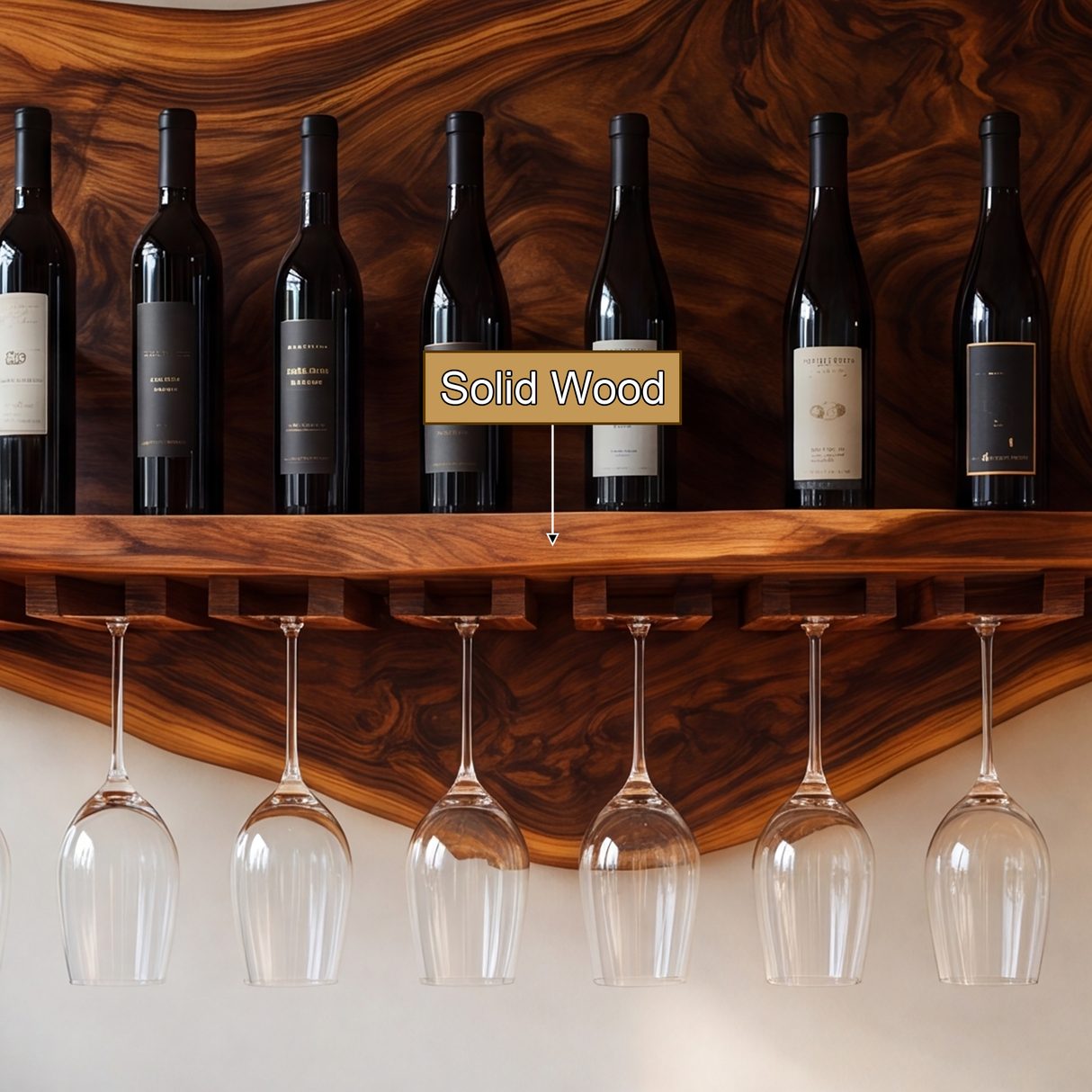 Briarcrest Live Edge Handcrafted Floating Wine Shelf SPA256536 - Timberustic Floating Wine Shelf