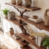 Briarhaven Handcrafted Solid Wood Floating Tree Bookshelf