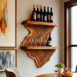 Briarhaven Live Edge Handcrafted Floating Wine Shelf SPA124541 - Timberustic Floating Wine Shelf