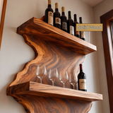 Briarhaven Live Edge Handcrafted Floating Wine Shelf SPA124541 - Timberustic Floating Wine Shelf