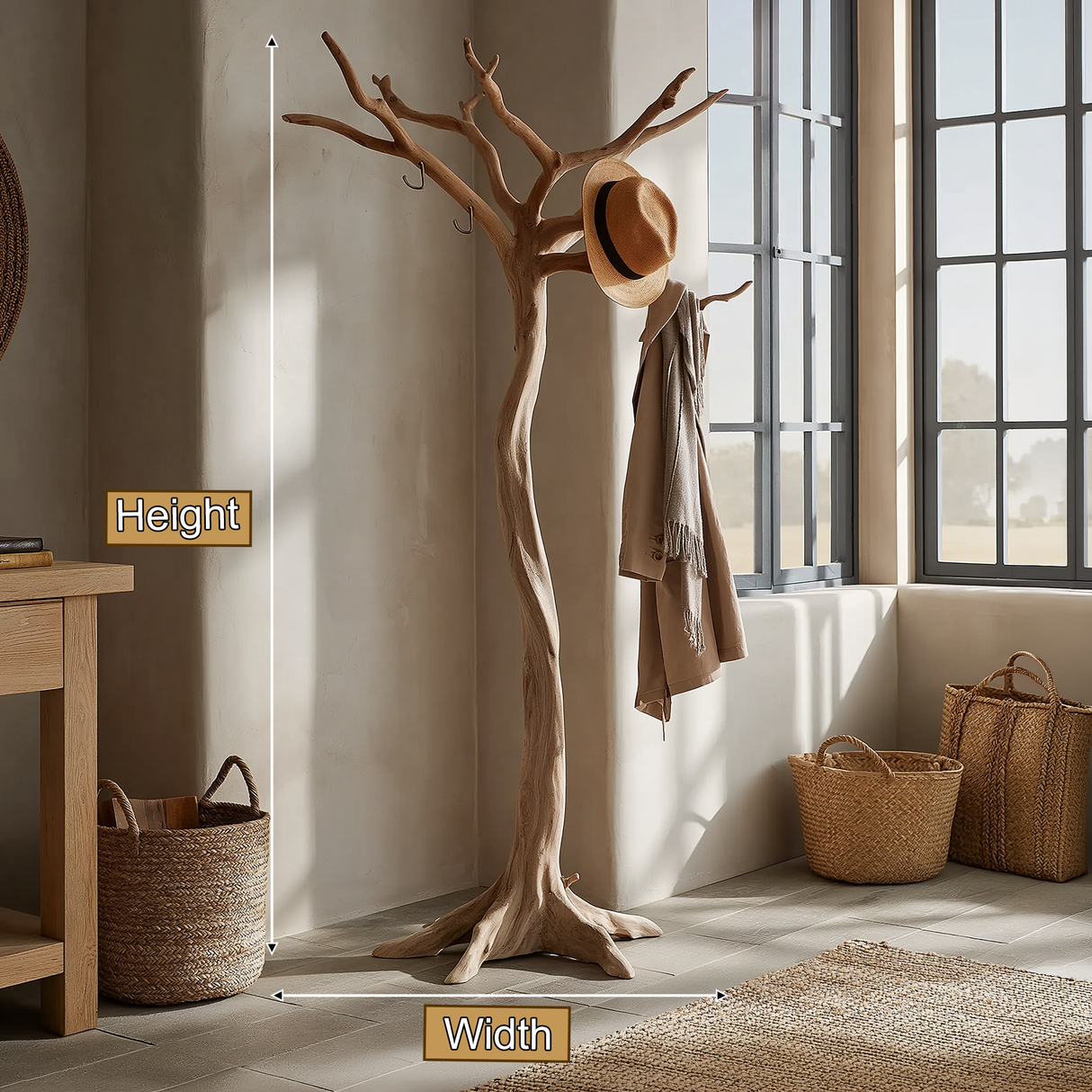 Briarhollow Sculpted Solid Wood Tree Coat Rack - Timberustic Tree Coat Rack
