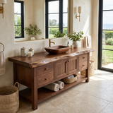 Briarwood Live Edge Solid Wood Freestanding Bathroom Vanity with Drawers