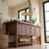 Briarwood Live Edge Solid Wood Freestanding Bathroom Vanity with Drawers