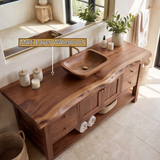 Briarwood Live Edge Solid Wood Freestanding Bathroom Vanity with Drawers