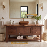 Briarwood Live Edge Solid Wood Freestanding Bathroom Vanity with Drawers