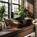 Brielle Live Edge Solid Wood Vessel Sink - Timberustic Vessel Sinks