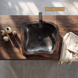 Brielle Live Edge Solid Wood Vessel Sink - Timberustic Vessel Sinks