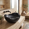 Brimroot Handcrafted Solid Wood Live Edge Vessel Sink Black - Timberustic Vessel Sinks