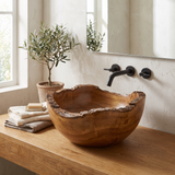 Brimroot Handcrafted Solid Wood Live Edge Vessel Sink
