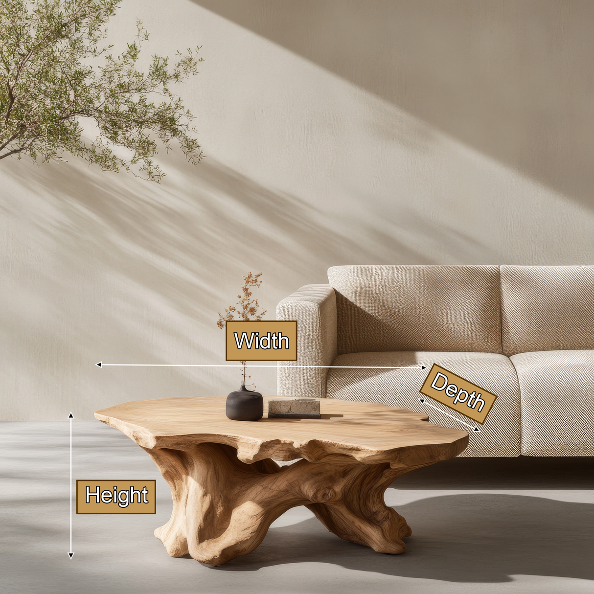 Brivaro Live Edge Solid Wood Coffee Table SPA235754 - Timberustic Coffee Table