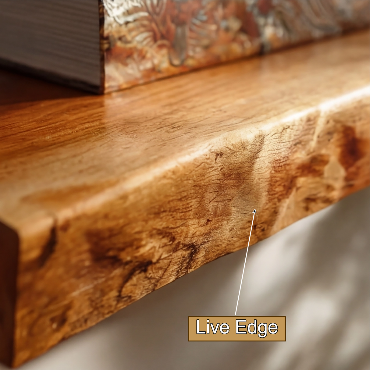Brivena Live Edge Solid Wood Floating Shelf SPA945128 - Timberustic Floating Shelf
