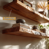 Brivena Live Edge Solid Wood Floating Shelf SPA945128 - Timberustic Floating Shelf