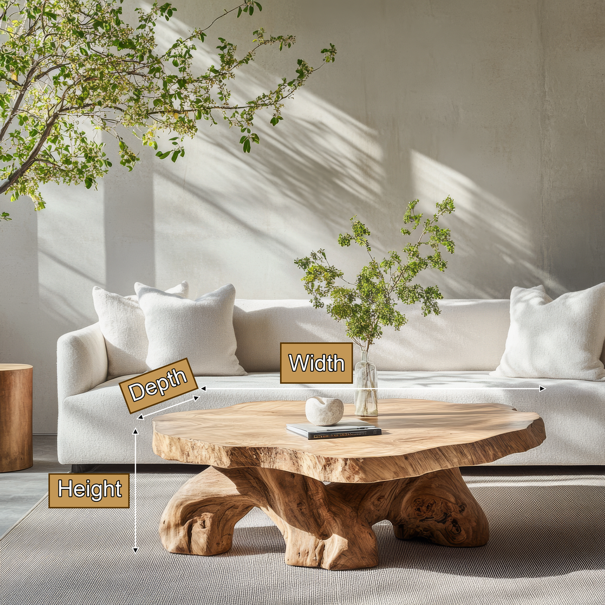 Brivora Live Edge Solid Wood Coffee Table SPA297351 - Timberustic Coffee Table
