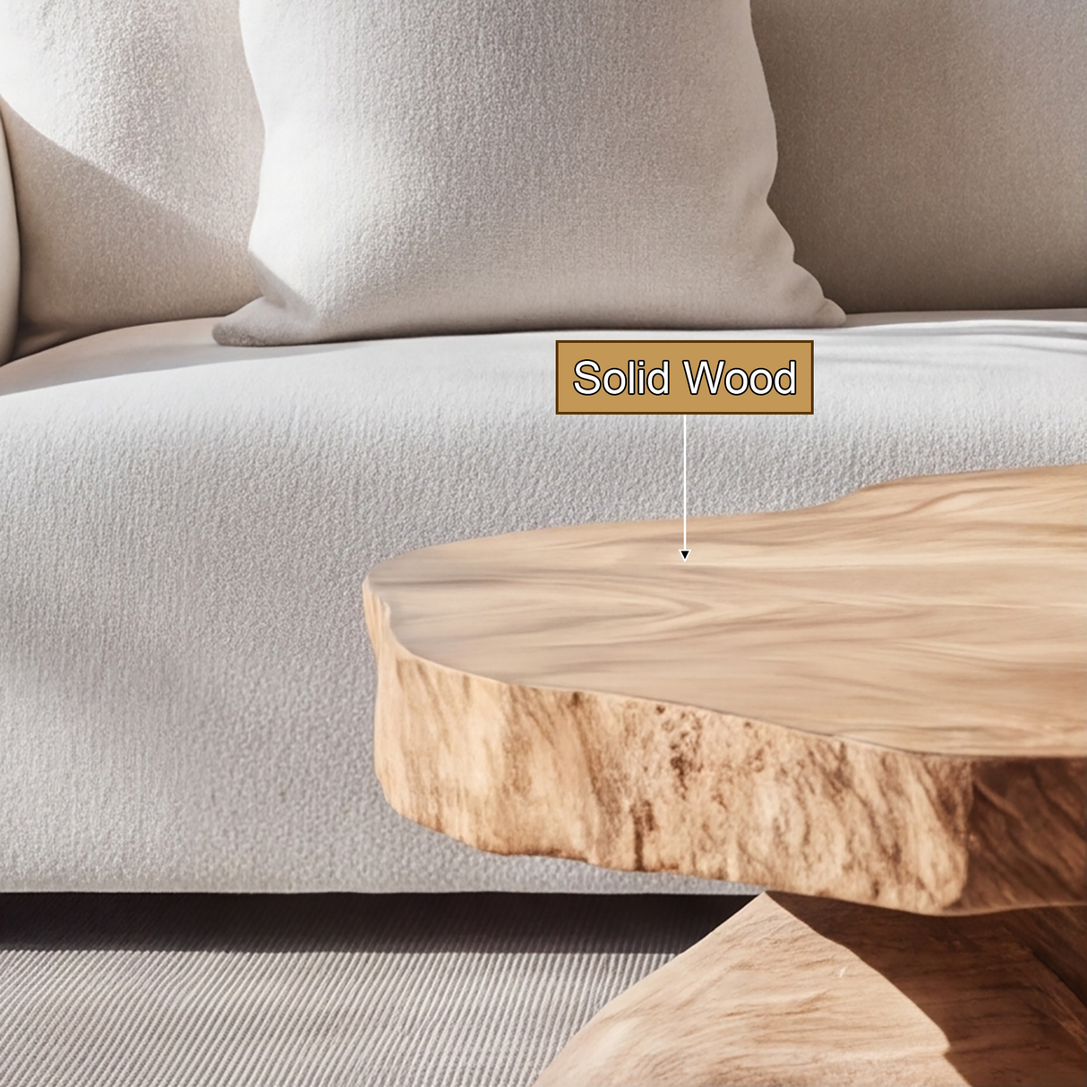 Brivora Live Edge Solid Wood Coffee Table SPA297351 - Timberustic Coffee Table
